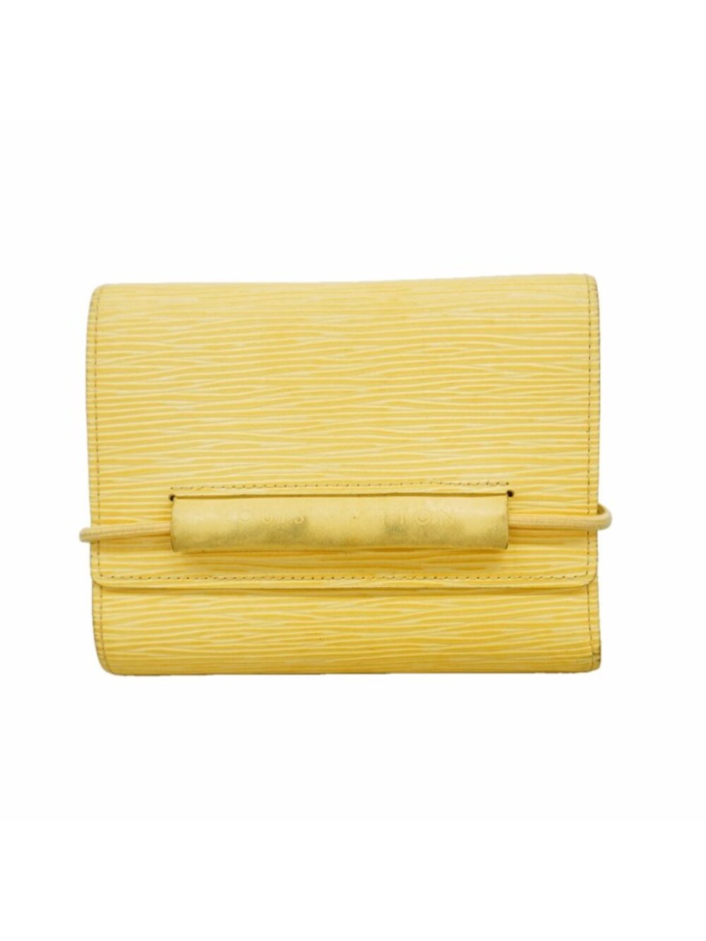 Louis Vuitton Trifold Wallet Epi Portefeuille Elastic Vanilla